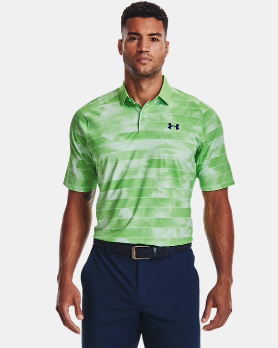 เสื้อโปโล UA Iso-Chill Fog Stripe สำหรับผู้ชาย, Green, pdpMainDesktop image number 0